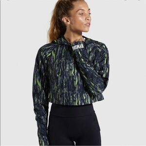 Gymshark Non stop Women's Black and Green Cropped Hoodie
